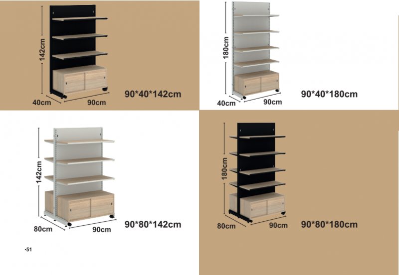 Regals de fusta sòlida + gabinet